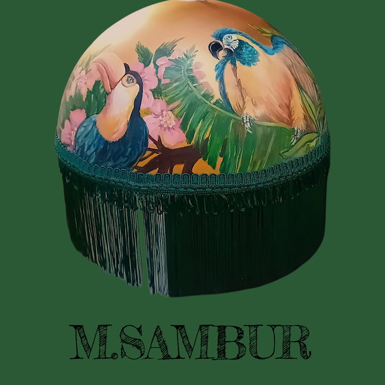 Image 1 of Lamp met franje.Italië.vintage