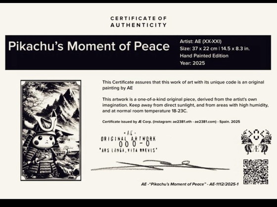 Image 1 of Kunstwerk Pikachu (Pokémon) Moment des Friedens