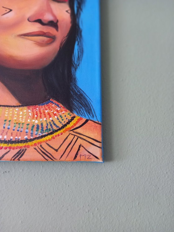 Portrait of an Indian Girl – Paintings & Drawings, Canvas (photo 3 of 5)