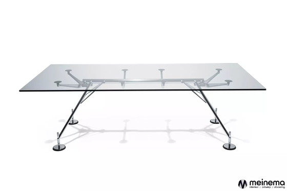 Image 1 of Italiaans Vintage Design Bureau Glazen Tafel Tecno Nomos by Norman Foster