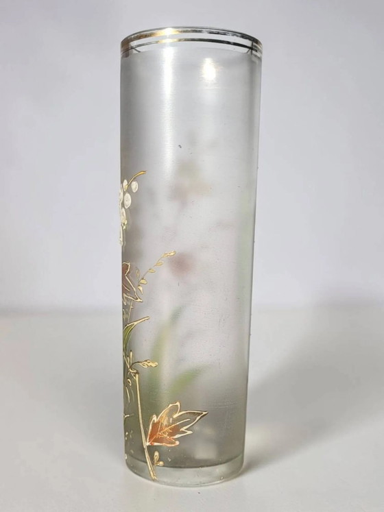 Art Nouveau enamelled glass cylinder vase – Crystal (photo 4 of 8)