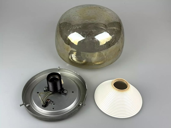 Image 1 of 60s 70s plafondlamp Plafoniere Flush Mount Böhmer Leuchten Duitsland Glas