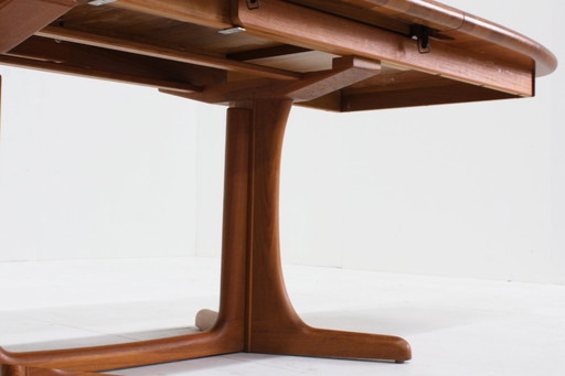 Vintage Danish oval extendable dining table solid teak