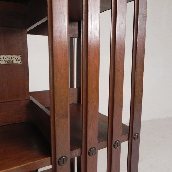 Image 1 of Mahogany book carousel G. Borgeaud Paris, 1930s