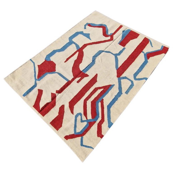 Tapis en laine inspiré de l'œuvre sans titre de Willem de Kooning (1984) | Tissé à la main, style moderne (photo 4 of 10)
