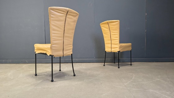 Image 1 of Chaises de salle à manger vintage en cuir, lot de 6, années 1980