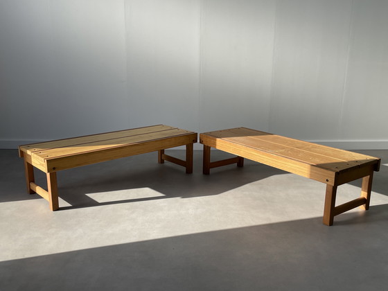 Image 1 of 2 x Rastad & Relling vintage houten bankjes