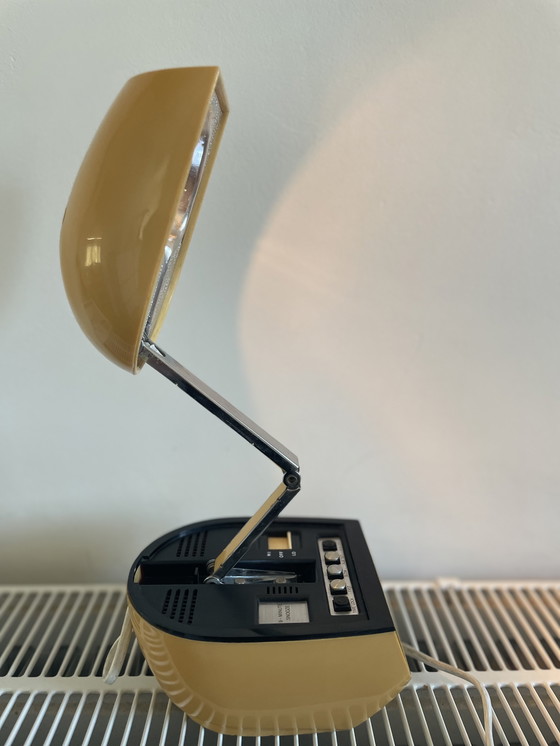 Image 1 of Timco Tischlampe mit LED-Wecker 1970er Space Age retro Hong Kong. Teleskopische Kapsel. selten.