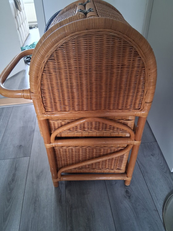 Image 1 of Vintage rotan opberger groot
