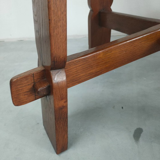 Image 1 of vintage Brutalist (style) Octagon eiken Salontafel of bijzettafel