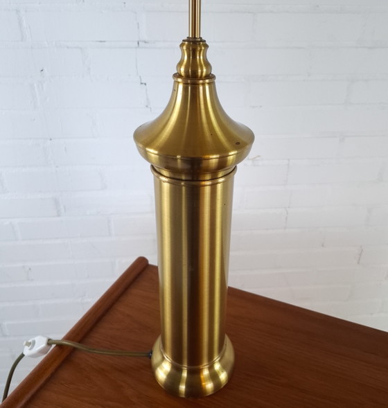 Image 1 of Vintage mushroom brass XL table lamp mid-century modern design 1970s