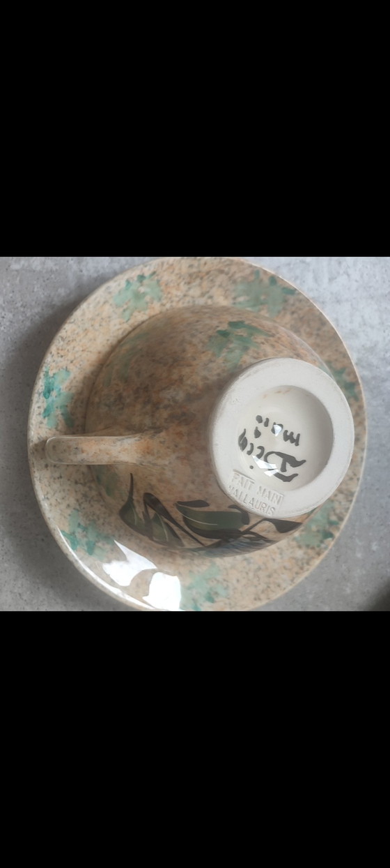 Image 1 of Grande servizio da tè in ceramica firmato Vallauris, risalente al 1960.