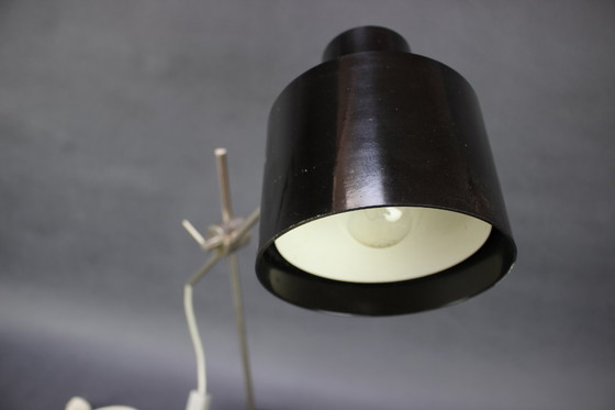 Image 1 of Verstelbare zwarte bakelieten industriële tafellamp / Tsjecho-Slowakije, 1970