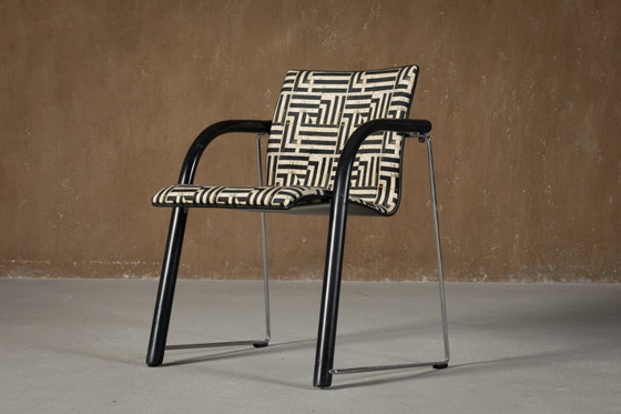 Image 1 of Vintage A 320 Armchair by Wulf Schneider & Ulrich Boehme for Thonet 1980’s in Myth Velvet (set of 4)