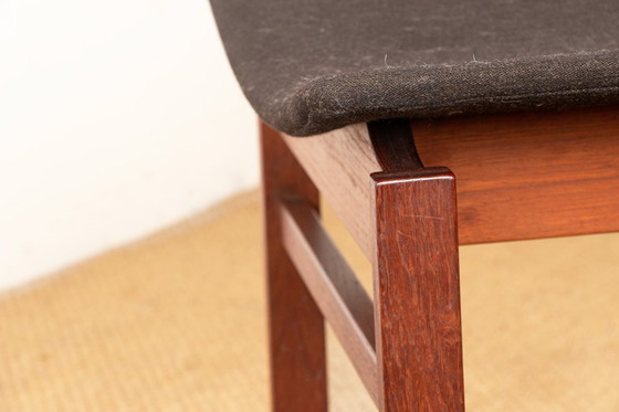 Image 1 of Coppia di sgabelli danesi in teak massello e tessuto, modello 193 di Inger Klingenberg per France & Daverkosen, 1960.