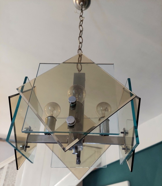 Lampada a sospensione Fontana Arte anni '70 – Plafoniere, Crystal, Glass (photo 8 of 10)