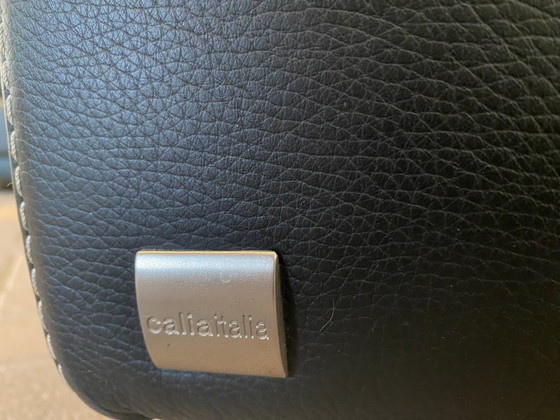 Image 1 of Callia Italia Black Leather Corner Sofa – Adjustable Headrests – Ultimate Comfort