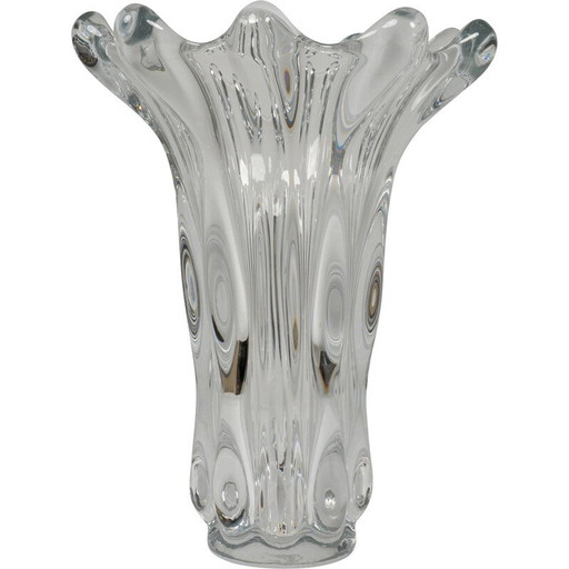 Vase corolle en cristal vintage, France 1920
