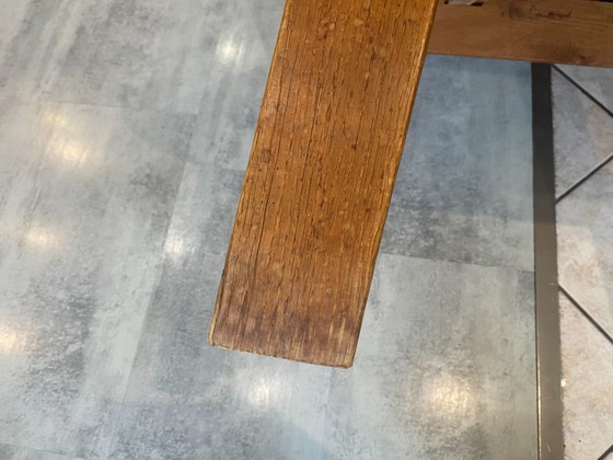 Image 1 of Round coffee table in solid oak, circa 1950