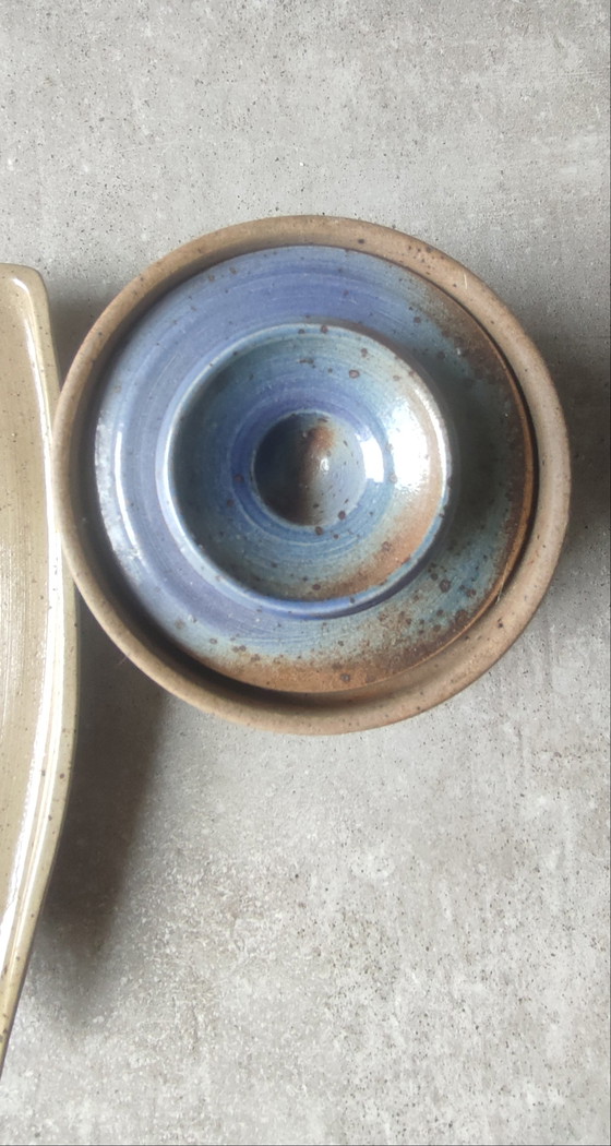 Image 1 of Vintage geglazuurd aardewerk servies, gesigneerd Béceleuf