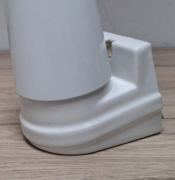 Image 1 of Ifö white vintage bathroom wall lamp. Sigvard Bernadotte