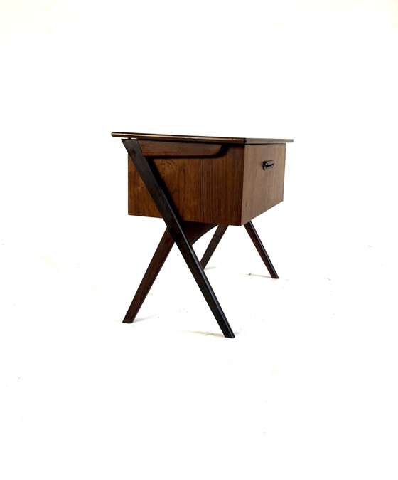 Image 1 of Vintage Danish Rosewood Sewing Box '60