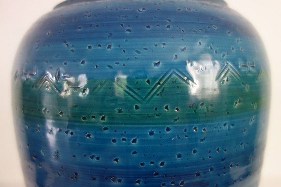 Image 1 of Large covered ceramic vase in the Bitossi style, Italy, 1970s