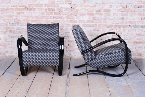 Paire de fauteuils Art déco restaurés, par J. Halabala, UP Zavody, République tchèque, années 1930 (photo 9 of 11)