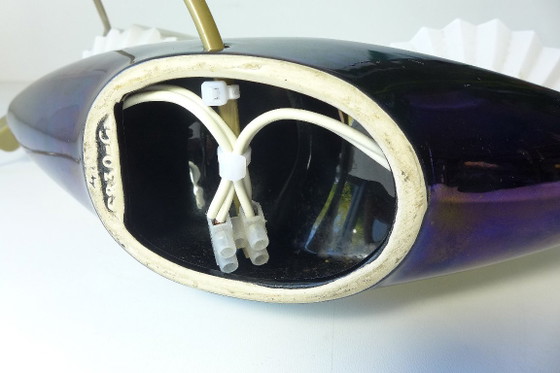 Rare vintage Art Deco table lamp, Verceram France, 1950s/60s – Glass, Ceramic (photo 7 of 10)