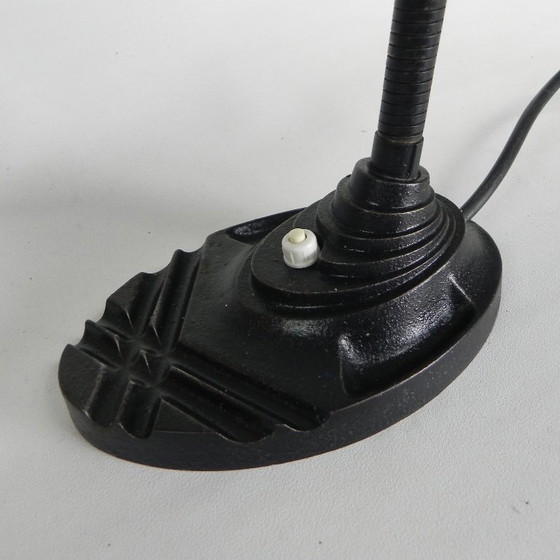 Image 1 of Lampada da scrivania ERPE con paralume in vetro arancione, anni '30