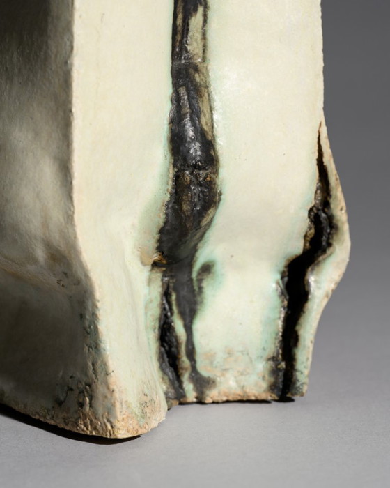 Image 1 of Uta Falter-Baumgarten Signed Studio Ceramic Brutalist Sculpture, Germany 1989 – Monumental Hand-Built Ceramic Object