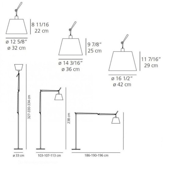 Image 1 of Artemide Tolomeo Mega floor lamp with parchment shade