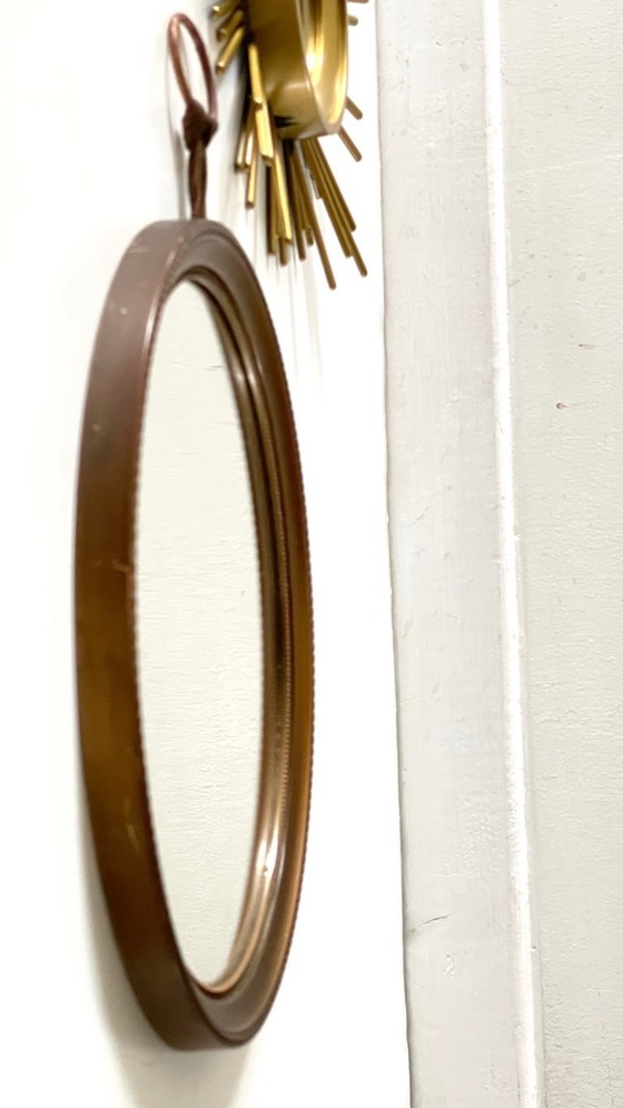 Image 1 of Vintage gouden spiegels met zonnestralenmotief