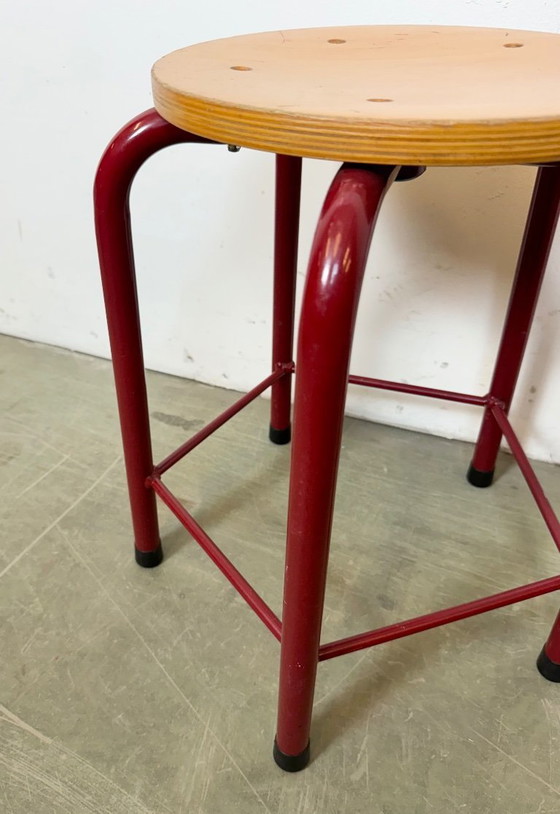 Image 1 of Vintage industriële schoolkruk, jaren 70