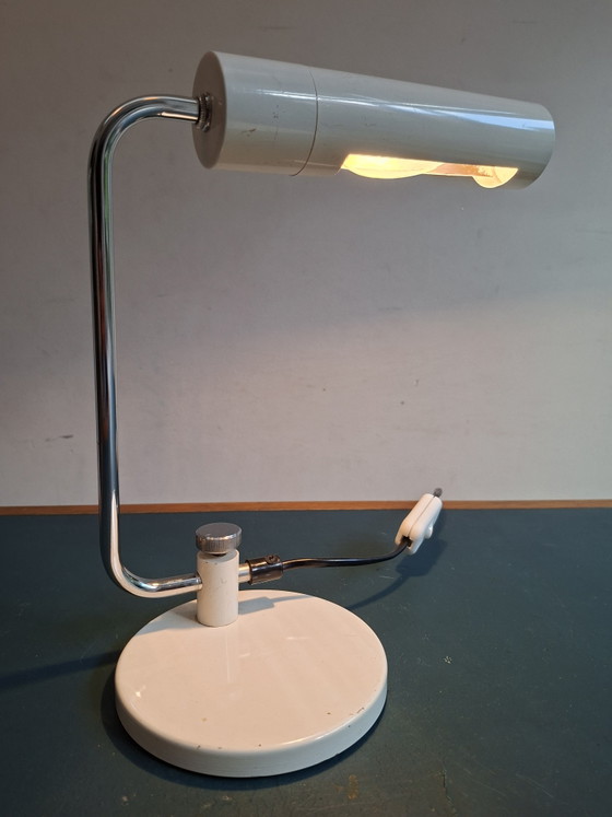 White Desk Lamp, Seventies, Hala Zeist – Reading Lamp, Metal (photo 2 of 10)