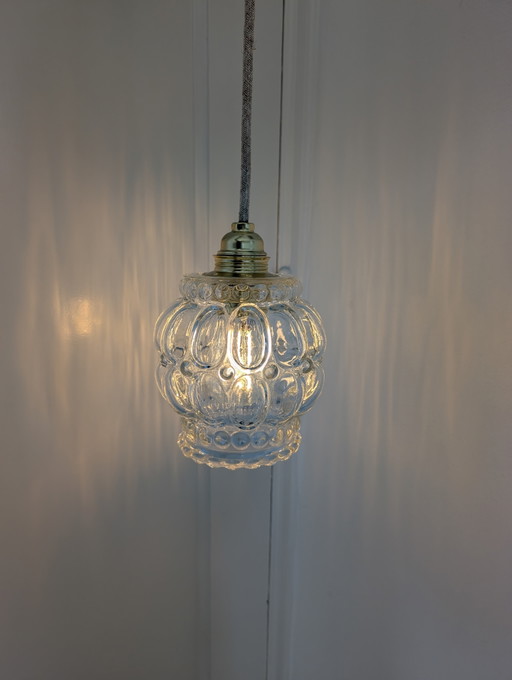 Preciosa lámpara colgante de cristal vintage