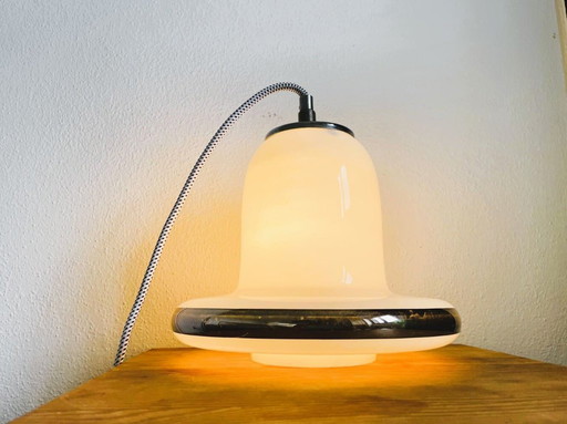 Danish Modern opaline glass hanging lamp from 1960s
