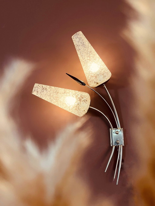 Set, 2 French Fifties Tulip Wall Lights