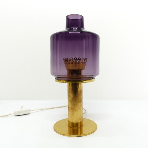 Lampada scandinava Hans-Agne Jakobsson in ottone e vetro viola B 102