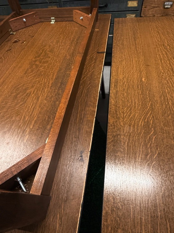 Image 1 of 6 x brown formica cafe tables from the 1970s