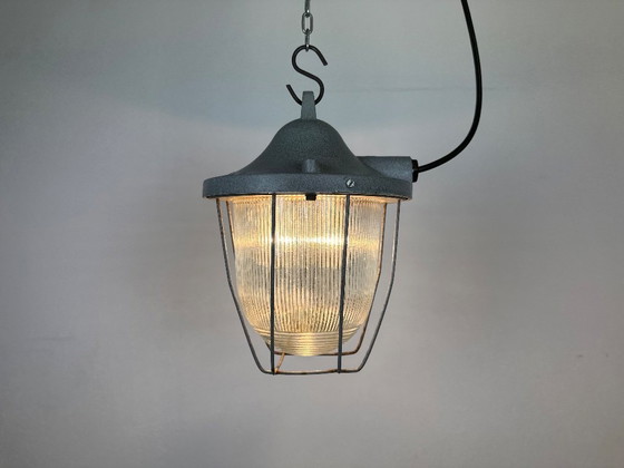 Image 1 of Lámpara de búnker industrial gris de Polam Gdansk, década de 1970