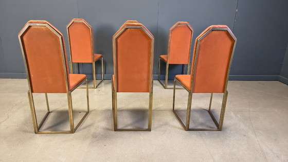 Image 1 of Vintage brass dining chairs by Belgo chrom, 1970s 