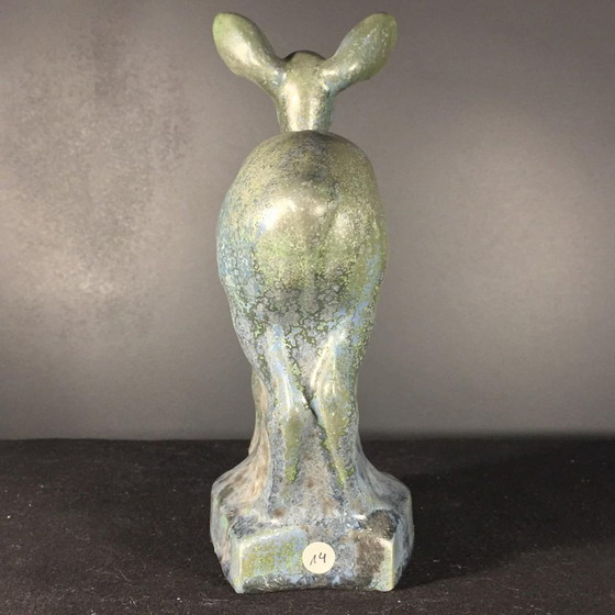 Art Deco Steenwerk Hertenbeeldhouwkunst van Thierry Van Rijswijck voor Roger Guérin, jaren 30 – Ceramic (photo 13 of 16)