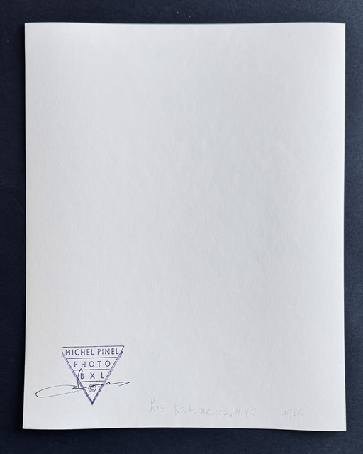 Michel Pinel - New York 1986 - Les patineurs - Photographie signée 