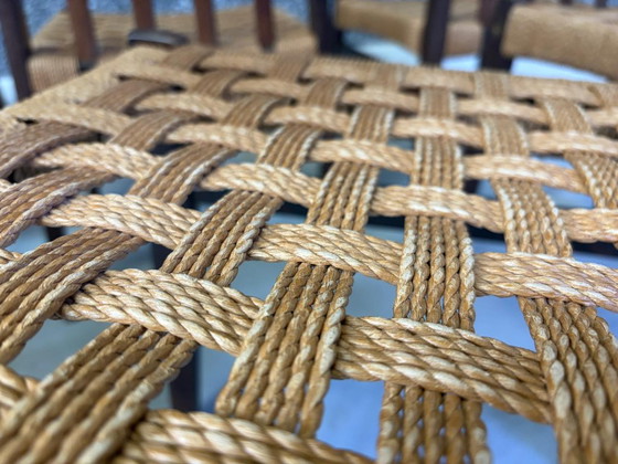 Chaises de salle à manger danoises en corde, lot de 8 - années 60 – Paper, Wood (photo 3 of 10)