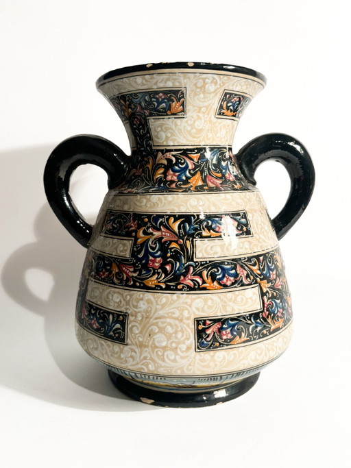 Vase en céramique peint à la main Molaroni des années 1940 – vazen, Ceramic