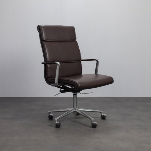 Una leren bureaustoel van ICF, Italië, jaren 90 – bureaustoelen, Leather, Vintage