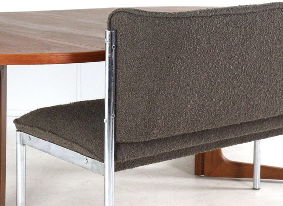 Image 1 of Vintage eetkamerbankje stoelen eetstoelen nieuw gestoffeerd