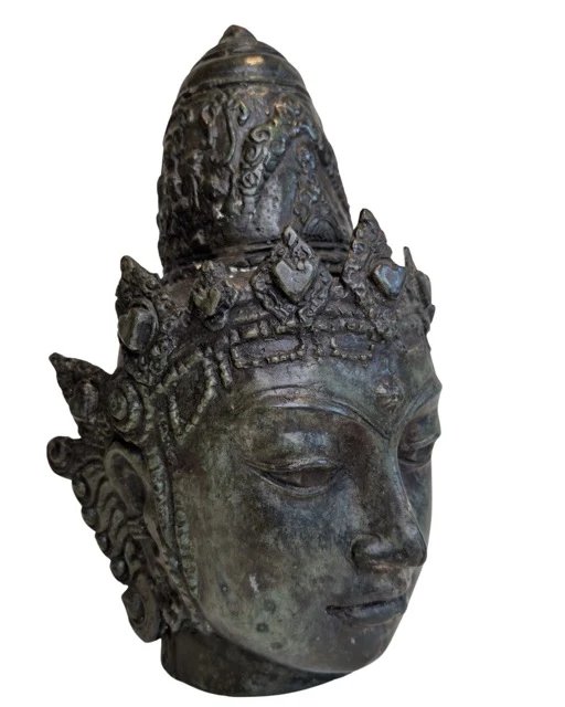 Cabeza de bronce de Vishnu con corona – Esculturas, Bronze (photo 2 of 9)