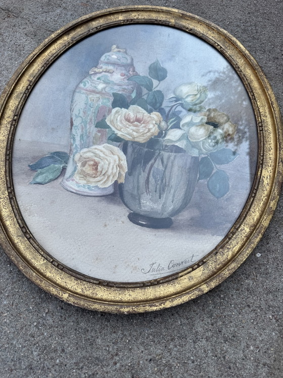 Image 1 of Watercolor Still Life in Antique Style by Julia Convert